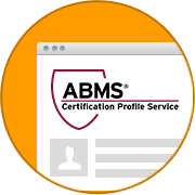ABMS Certification Profile Services homepage circle graphic
