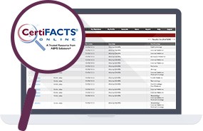 ABMS CertiFACTS sample screenshot graphic